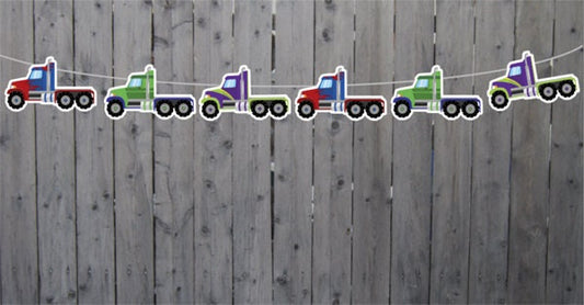 Semi Truck Garland, Semi Truck Banner, Semi Truck Party Banner, Semi Truck Party Decorations, Semi Truck Party Sign