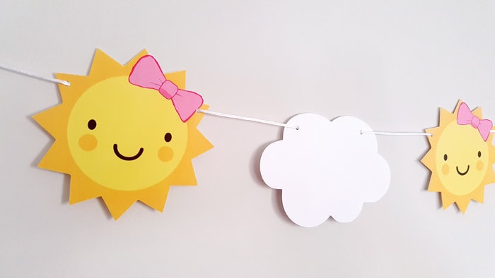 Sun Banner, Sun Garland, Little Sunshine, Sun and Clouds, Sunshine Banner, Sunshine Garland, Weather Banner, Sunshine Baby Shower Banner