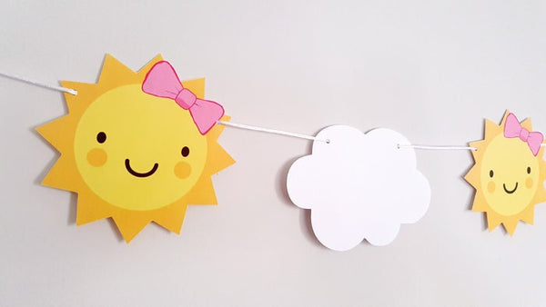Sun Banner, Sun Garland, Little Sunshine, Sun and Clouds, Sunshine Banner, Sunshine Garland, Weather Banner, You Are My Sunshine Birthday