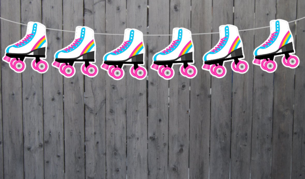 Roller Skate Garland, Roller Skate Banner, Roller Skate Party Banner, Roller Skate Decorations, Roller Skate Party Supplies, Roller Skating