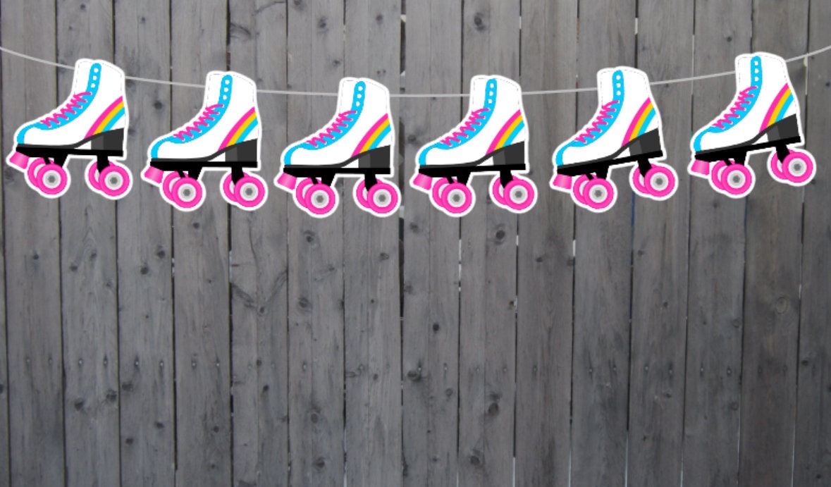 Roller Skate Garland, Roller Skate Banner, Roller Skate Party Banner, Roller Skate Decorations, Roller Skate Party Sign - 32419316P