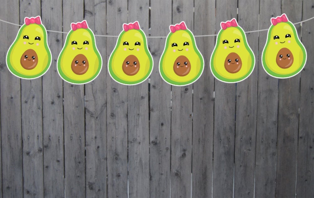 Avocado Garland, Avocado Banner, Avocado Decorations, Avocado Home Decorations