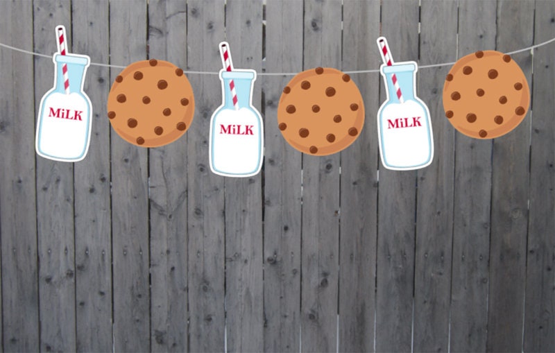 Milk Decorations Garland Milk Decorations Banner Milk Decorations Photo Prop Cookies Banner Cookies Decorations Cookies Birthday Milk Party