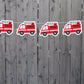 Firetruck Garland, Firetruck Banner, Firetruck Party Banner, Firetruck Decorations, Firetruck Party Sign, Firetruck Party Supplies, Fireman