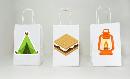 Camping Goody Bags, Camping Party Bag, S'mores Goody Bag, Camping Birthday Party, Camping Party Favor, Camping Favor Bag, S'mores Favor Bags