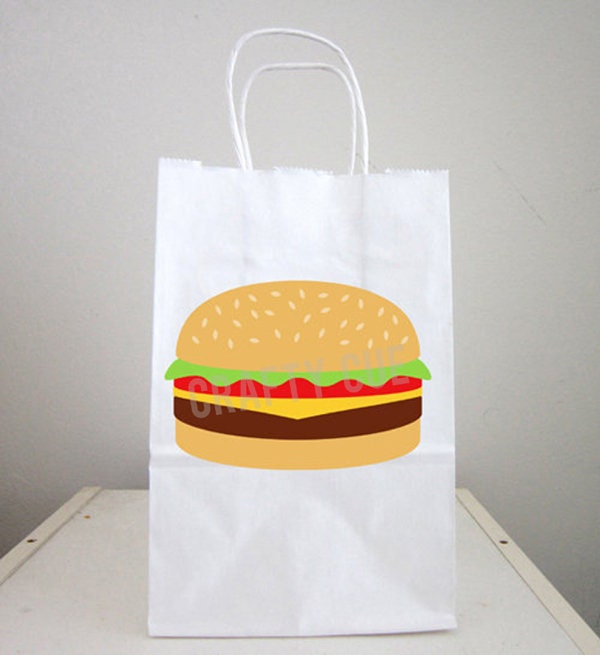 Hamburger Goody Bags, Hamburger Favor Bags, Hamburger Gift Bags, Hamburger Goodie Bags, Hamburger Party, Hamburger Birthday, Cheeseburger