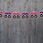 Monster Truck Garland, Monster Truck Banner, Monster Truck Party Banner, Monster Truck Party Decorations, Monster Truck Party Sign, Pink