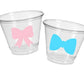 GENDER REVEAL Party Cups, Hair Bows Party Cups, Bow Ties Party Cups, Bows or Bowties Party, Pink Hair Bows, Blue Bow Ties, Gender Reveal