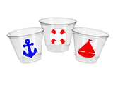 NAUTICAL PARTY CUPS - Nautical Treat Cups Nautical Birthday Nautical Party Nautical Party Favors Nautical Baby Shower Anchor Party Cups