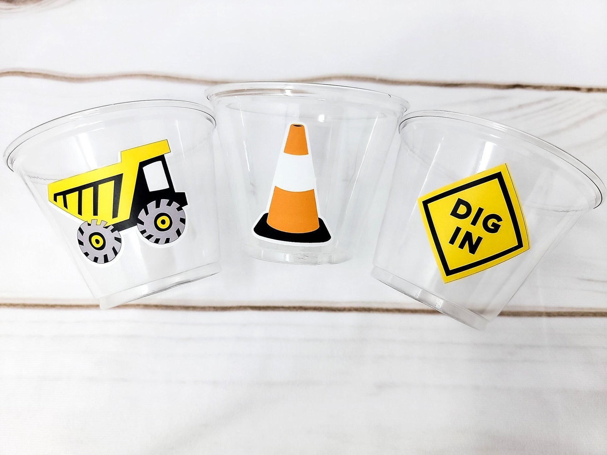 CONSTRUCTION PARTY CUPS - Dig In Party Cups Construction Truck Cups Construction Birthday Construction Party Construction Decorations