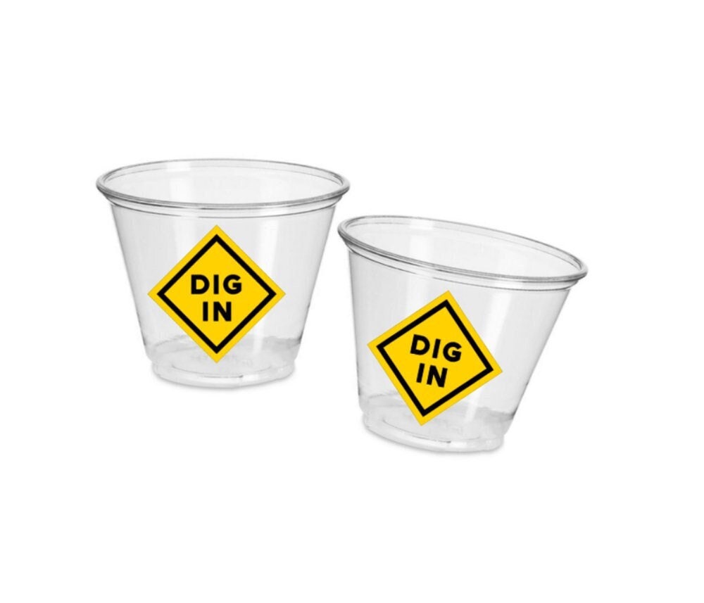 CONSTRUCTION PARTY CUPS - Dig In Party Cups Construction Truck Cups Construction Birthday Construction Party Construction Decorations