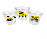 CONSTRUCTION PARTY CUPS - Construction Truck Cups Construction Birthday Construction Party Construction Decorations Dig In Cups Dump Truck