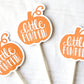 LITTLE PUMPKIN CUPCAKE Toppers - Pumpkin Cupcake Toppers Pumpkin Cake Toppers, Little Pumpkin Birthday, Pumpkin Party, Pink and Gold Pumpkin