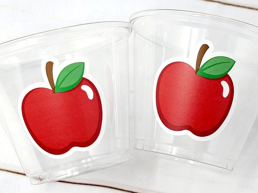 APPLE Cups, Apple, Birthday, Apple Party, Teacher Party, Back to School Cups, School Party, School Decorations, Teacher's Gift, Snack Cups