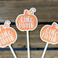 LITTLE PUMPKIN CUPCAKE Toppers - Pumpkin Cupcake Toppers Pumpkin Cake Toppers, Little Pumpkin Birthday, Pumpkin Party, Pink and Gold Pumpkin