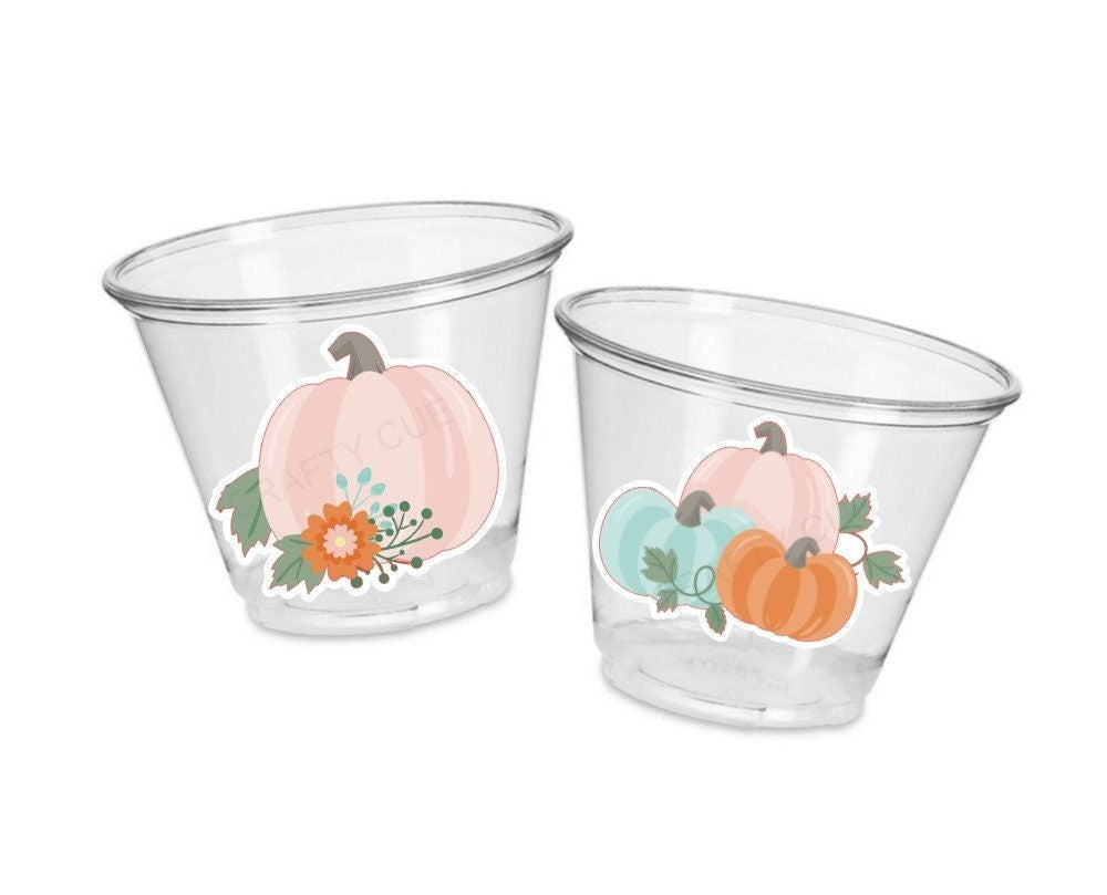 PUMPKIN PARTY CUPS - Little Pumpkin First Birthday Decoration Little Pumpkin Party Fall Baby Shower Fall Party Cups Thanksgiving Cups Little