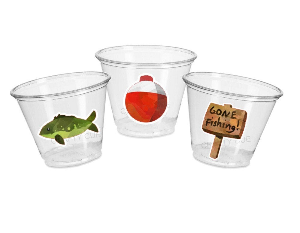 FISHING PARTY CUPS - Gone Fishing Party Fishing Party The Big One Fishing Bobber Decorations Fishing Birthday Fishing First Party Bait Cups