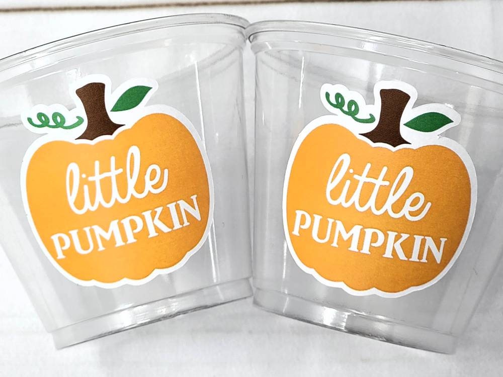 PUMPKIN PARTY CUPS - Little Pumpkin First Birthday Decoration Little Pumpkin Party Fall Baby Shower Fall Party Cups Thanksgiving Cups Little