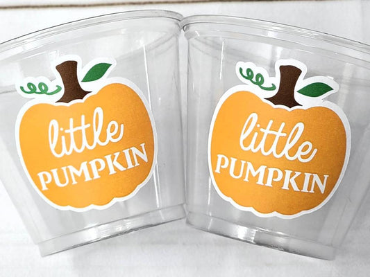 PUMPKIN PARTY CUPS - Little Pumpkin First Birthday Decoration Little Pumpkin Party Fall Baby Shower Fall Party Cups Thanksgiving Cups Little