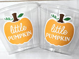 PUMPKIN PARTY CUPS - Little Pumpkin First Birthday Decoration Little Pumpkin Party Fall Baby Shower Fall Party Cups Thanksgiving Cups Little