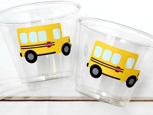 School Bus Party Cups - School Cups School Bus Birthday School Bus Party School Bus Favors Teachers Gift Gift for Teacher Back To School