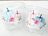 GENDER REVEAL PUMPKIN Party Cups Gender Reveal Baby Shower He or She Cup Pink and Blue Gender Reveal Decoration Little Pumpkin Gender Reveal
