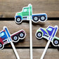 Semi Truck Cupcake Toppers, Truck Birthday Party Decorations, Semi Truck Party Toppers, Truck Cupcake Picks, Transportation Party Supplies
