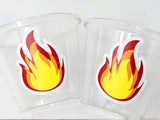 FIRETRUCK PARTY CUPS - Firetruck Cups Firetruck Party Firetruck Birthday Firetruck Birthday Party Favors Fire Truck Favors Fireman Birthday
