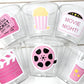Pink Movie Party Popcorn Birthday Party cups, Movie Party favors, Popcorn Party favors, Movie party Supplies, Cinema