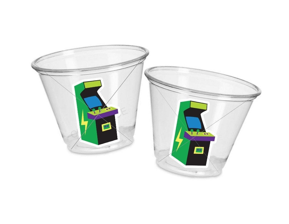 ARCADE PARTY CUPS - Arcade Cups Video Game Party Cups Video Game Cups Level Up Party Decor Gamer Baby Shower Decorations Video Game Birthday