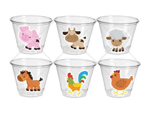 FARM PARTY CUPS - Farm Cups Farm Animal Cups Farm First Birthday Farm Baby Shower Barnyard Party Farm Birthday Decorations Farm Farm Favors