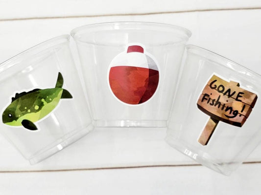 FISHING PARTY CUPS - Gone Fishing Party Fishing Party The Big One Fishing Bobber Decorations Fishing Birthday Fishing First Party Bait Cups