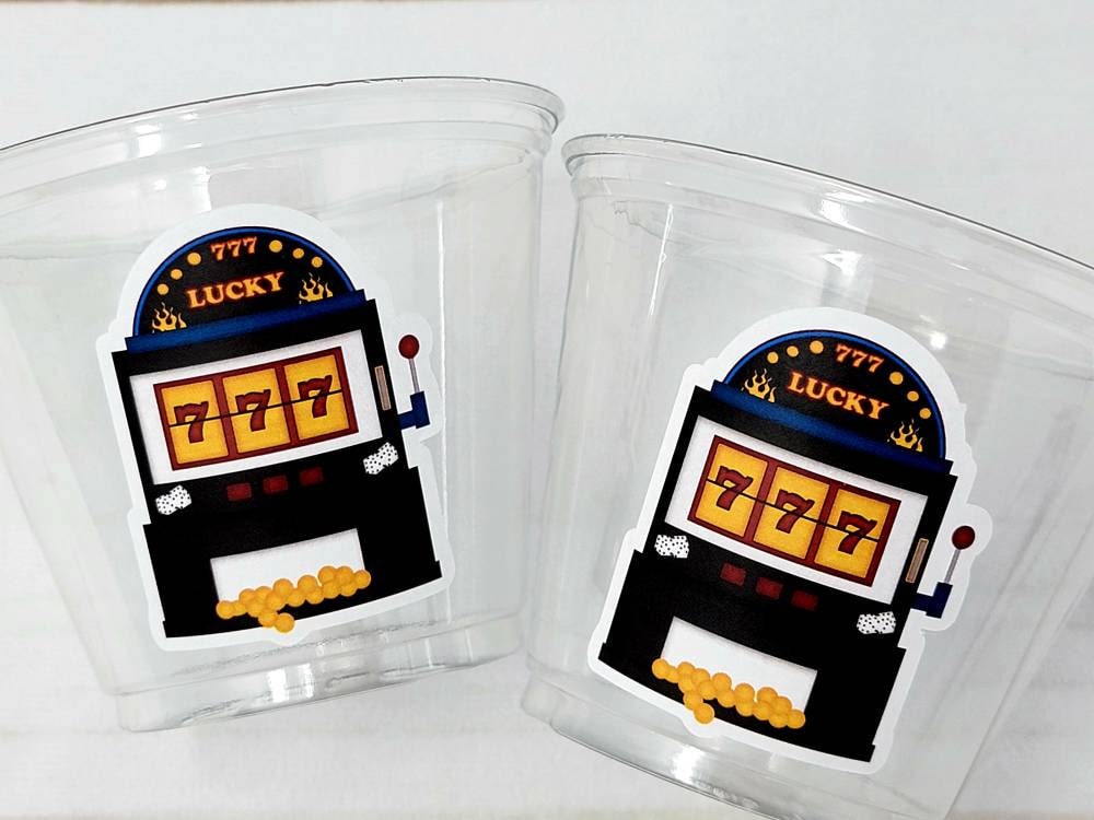 CASINO PARTY CUPS - Casino Cups Casino Birthday Casino Party Slot Machine Cups Slots Slot Party Decorations Casino Birthday Party Decoration
