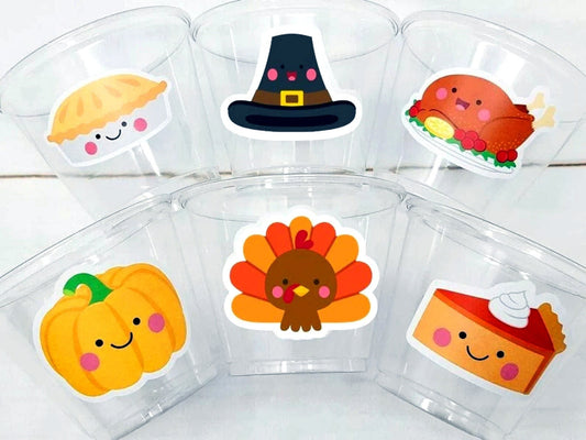 THANKSGIVING PARTY CUPS -Turkey Party Cups Thanksgiving Cups For Kids Turkey Kawaii Thanksgiving Cups Thanksgiving Party Favors Pumpkin Cups
