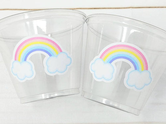 RAINBOW PARTY CUPS - Rainbow Cups Rainbow Decorations Rainbow Birthday Rainbow Party Rainbow Party Favors Rainbow Baby Shower Pastel Rainbow