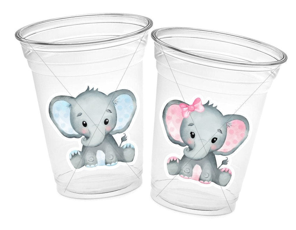 ELEPHANT PARTY CUPS- Elephant Cups Elephant Decorations Elephant Birthday Elephant Party Elephant Party Favors Elephant Baby Shower Sprinkle