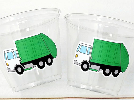 GARBAGE TRUCK PARTY Cups - Garbage Truck Treat Cups Garbage Truck Party Favors Garbage Truck Birthday Favors Trash Garbage Birthday