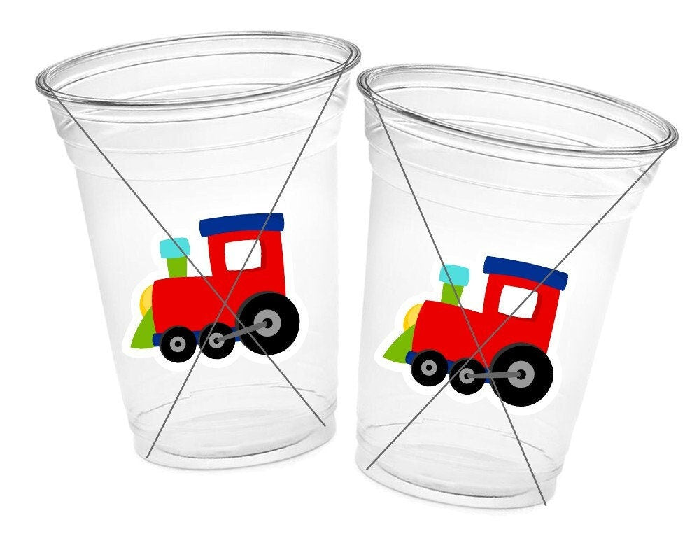 Train Cups, Train Party Favors, Train Birthday Favors, Train Party Cups, Train Birthday Decorations, Train Party Supplies