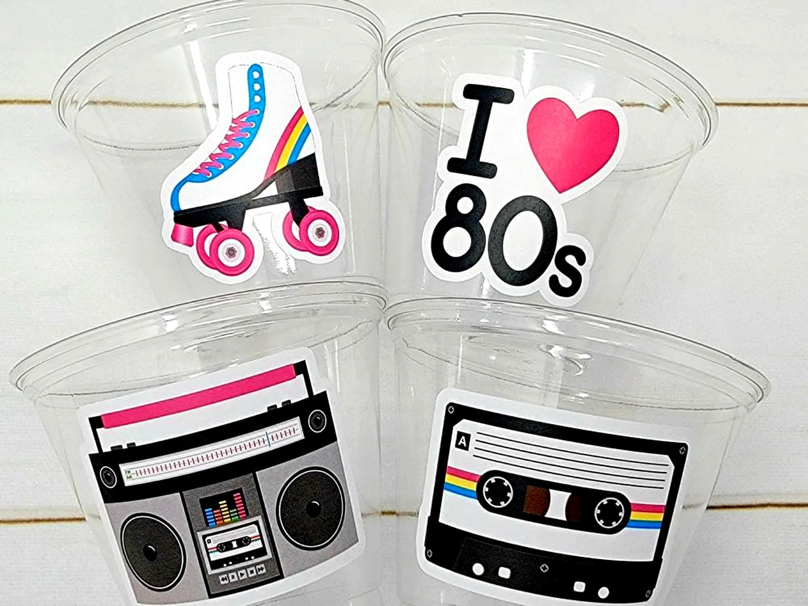 I Love the 80'S PARTY CUPS - 80's Birthday Cups 80's Party Cups 80's Decorations 80's Birthday Party 80's Birthday Party Decorations 80's