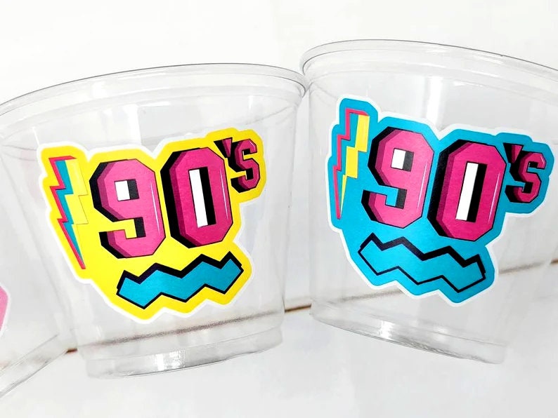 I Love the 90'S PARTY CUPS - 90's Birthday Cups 90's Party Cups 90's Decorations 90's Birthday Party 90's Birthday Party Decorations 90s 80s