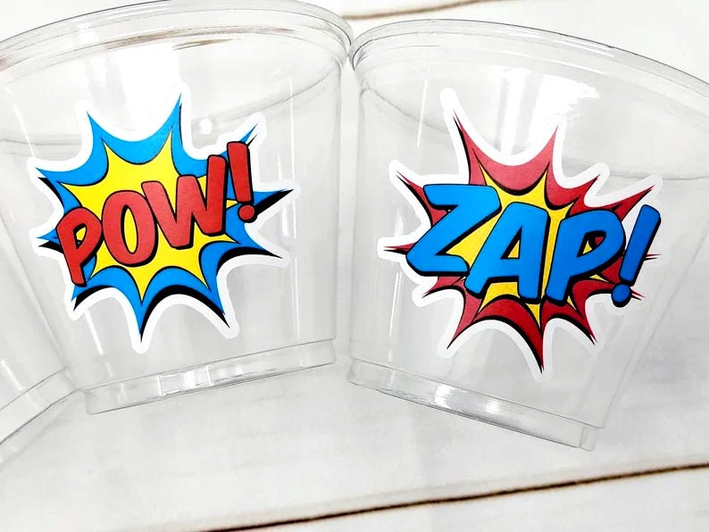 SUPERHERO PARTY CUPS - Superhero Cups Superhero Birthday Superhero Party Superhero Decorations Superhero Party Favors Superhero Decorations