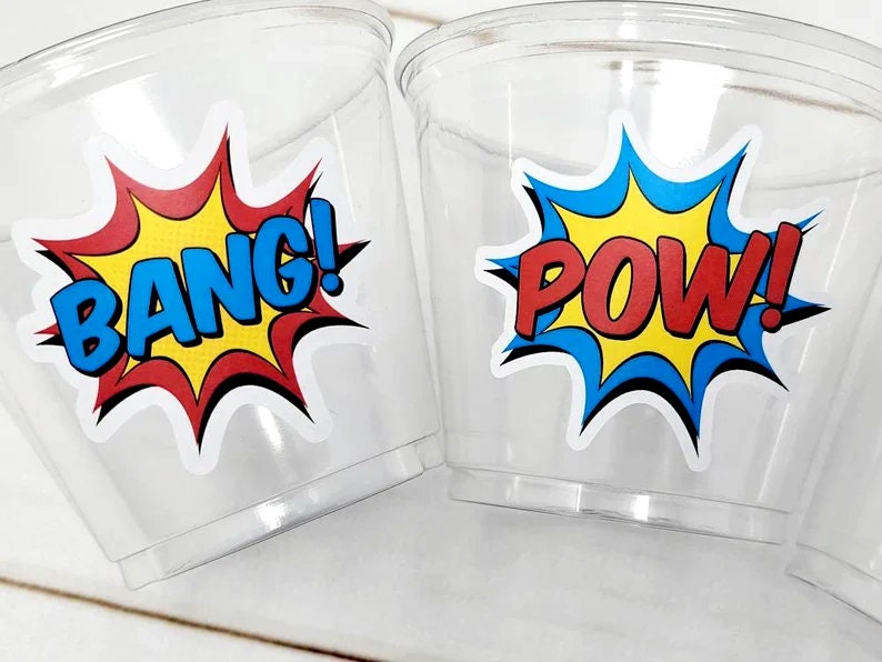 SUPERHERO PARTY CUPS - Superhero Cups Superhero Birthday Superhero Party Superhero Decorations Superhero Party Favors Superhero Decorations
