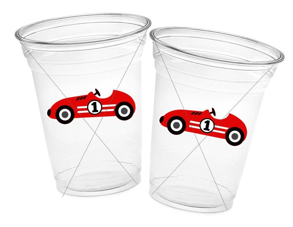 RACING PARTY CUPS - Race Car Cups Racing Birthday Cups Racing Birthday Cups Race Car Party Favors Racing Party Favors Racing Decorations