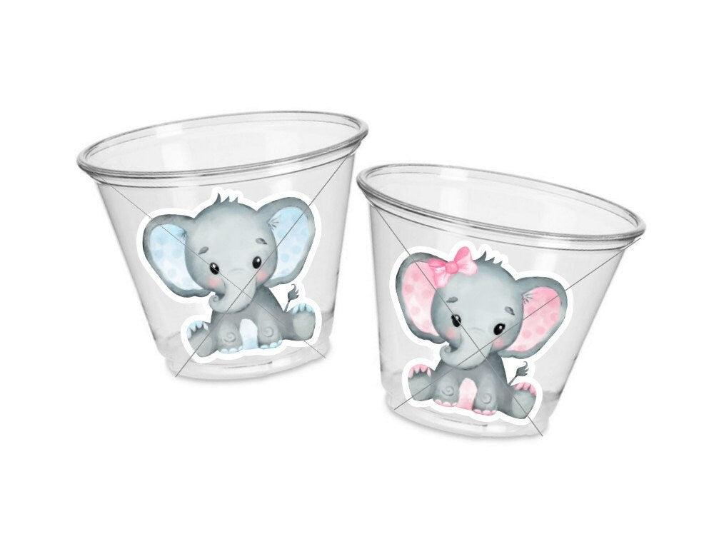 ELEPHANT PARTY CUPS- Elephant Cups Elephant Decorations Elephant Birthday Elephant Party Elephant Party Favors Elephant Baby Shower Sprinkle