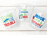 FISHING PARTY CUPS - Fishing Birthday Fishing First Birthday Party Gone Fishing Party The Big One Fishing Bobber Decorations Fish Bait Cups