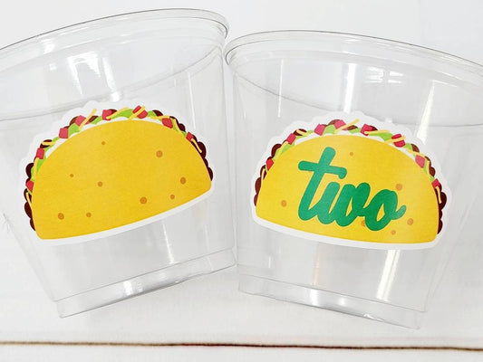 TACO PARTY CUPS - Taco Cups Taco Tuesday Cups Taco Party Taco Birthday Fiesta Party Decorations Cinco De Mayo Taco Twosday Party Taco Favors