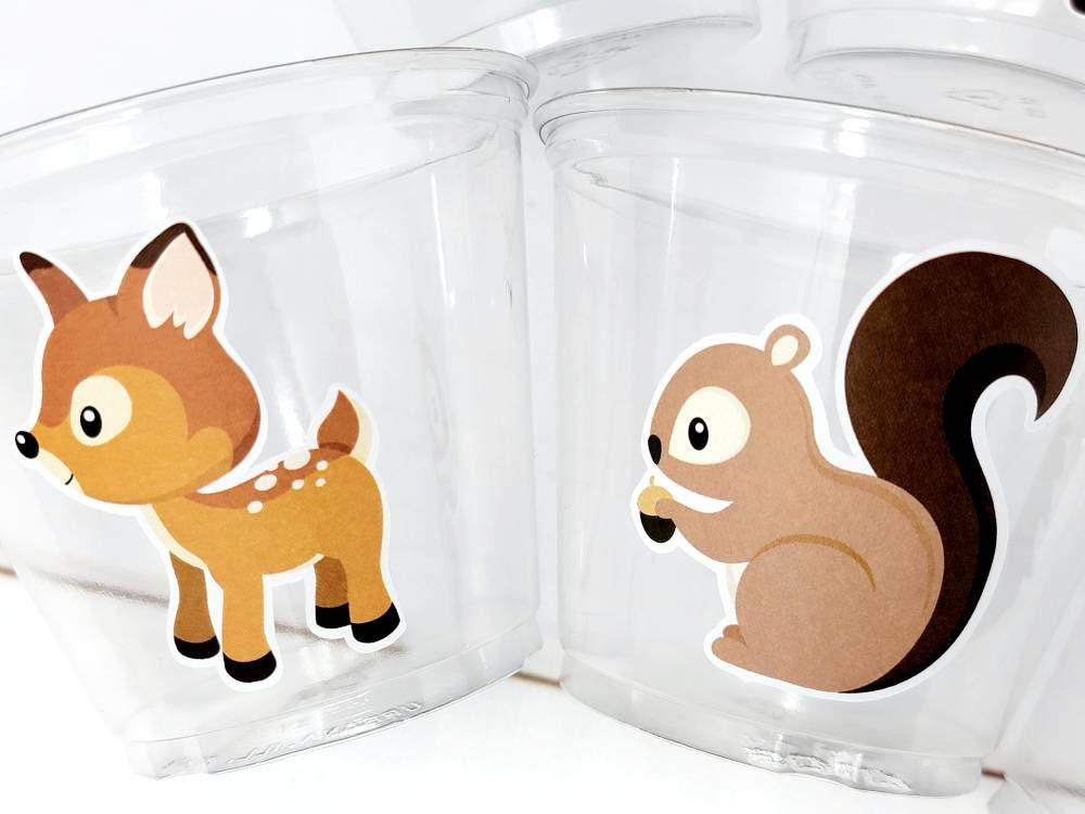 WOODLAND PARTY CUPS - Woodland Cups Woodland Animals Woodland Decorations Woodland Birthday Woodland Baby Shower Woodland Birthday Party