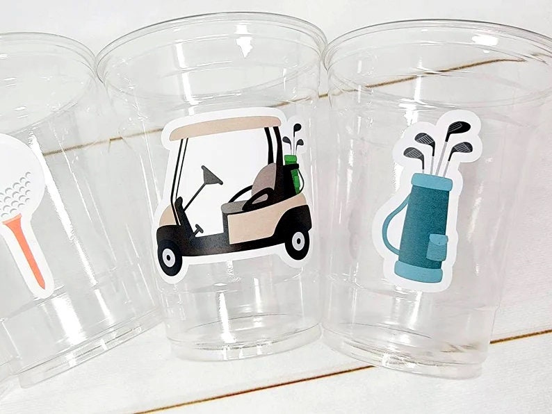 GOLF PARTY CUPS - Golfing Party Cups Golf Birthday Golf Party Golf Decorations Golf Party Supplies Golfing Cups Golf Cups Golf Favors