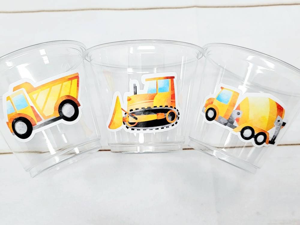 CONSTRUCTION PARTY CUPS - Construction Cups Construction Truck Cups Construction Birthday Construction Party Construction Decorations Dig In