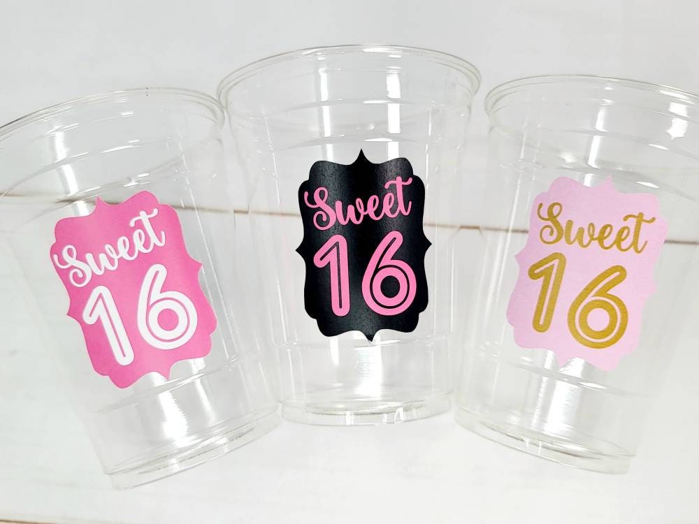 SWEET 16 PARTY Cups - Sweet Sixteen Party Cups Sweet 16 Party Cups Sweet Sixteen Party Favors Sweet Sixteen Party Favors 16th Birthday Party